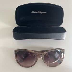 Salvatore Ferragamo SF 651S Striped Beige Sunglasses
